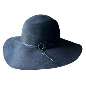Kooringal 100% Australian wool Wide Brim Forever After hat in black 57cm NEW